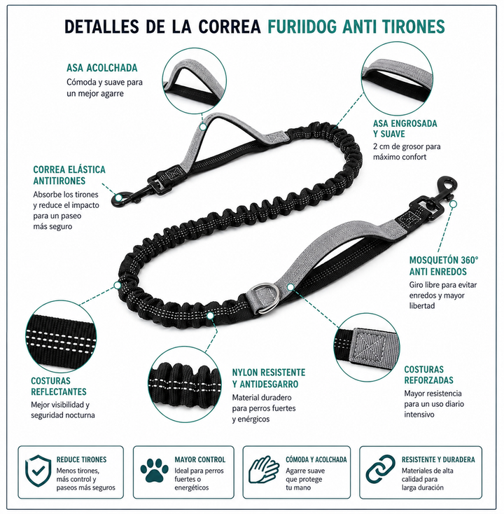 Pack Paseo Controlado Furiidog Gris